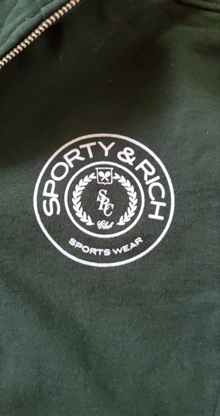 Sporty & Rich Forest Green Quarter-Zip Pullover - Picture 2 of 7